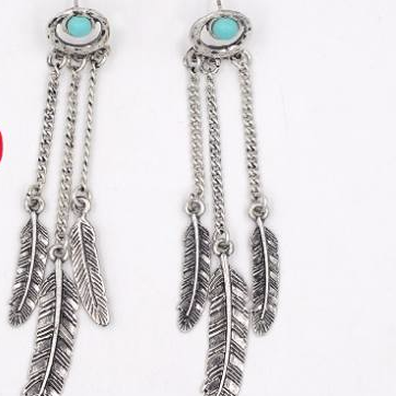 Feather dangle earrings