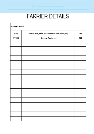 The Ultimate Horse Riders Log Book