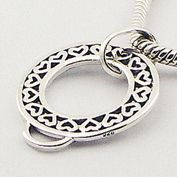 Open heart hoop pendant