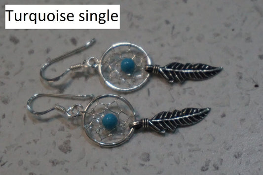 925 sterling silver dream catcher earrings