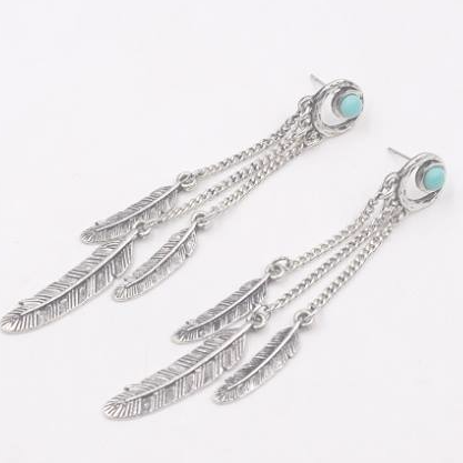 Feather dangle earrings
