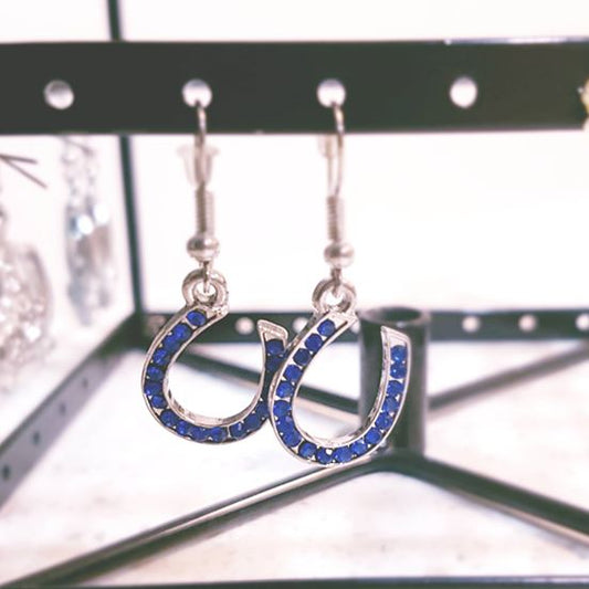 Blue Horseshoe earrings