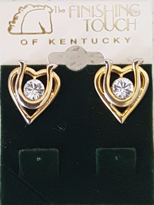 Horse shoe & love heart earrings
